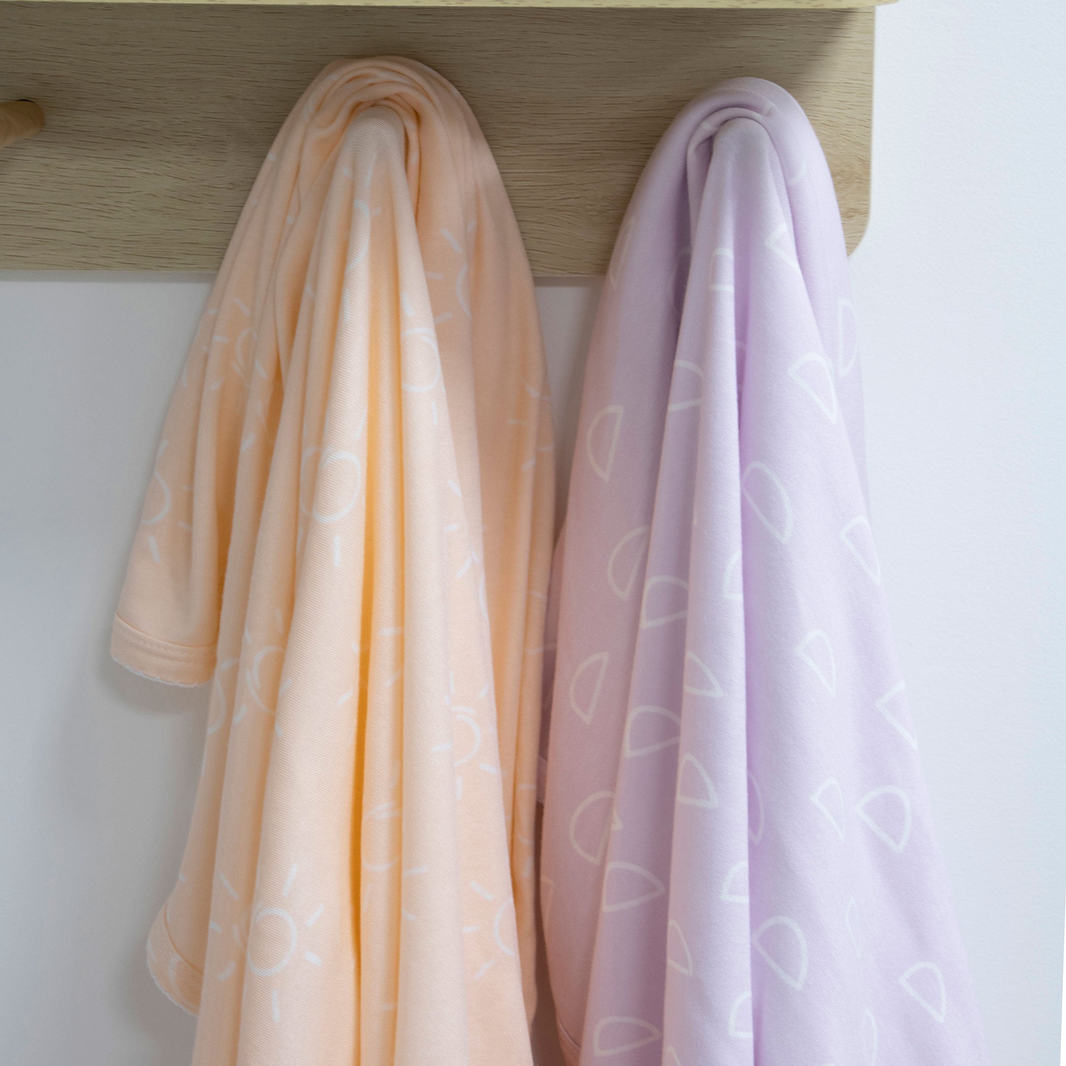 Nordic Style 2-Pack Jersey Wrap - Soft Peach & Lilac Colors for Women | Cozy Loungewear for Home, Yoga, and Relaxation