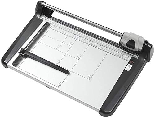 Premium KDLK Paper Cutter & Trimmer - Safety Carbon Steel Rolling Blade for Office, Crafting & Scrapbooking - Easily Cuts 15 A4 Sheets - Ideal for Office Supplies, School Projects & Home DIY