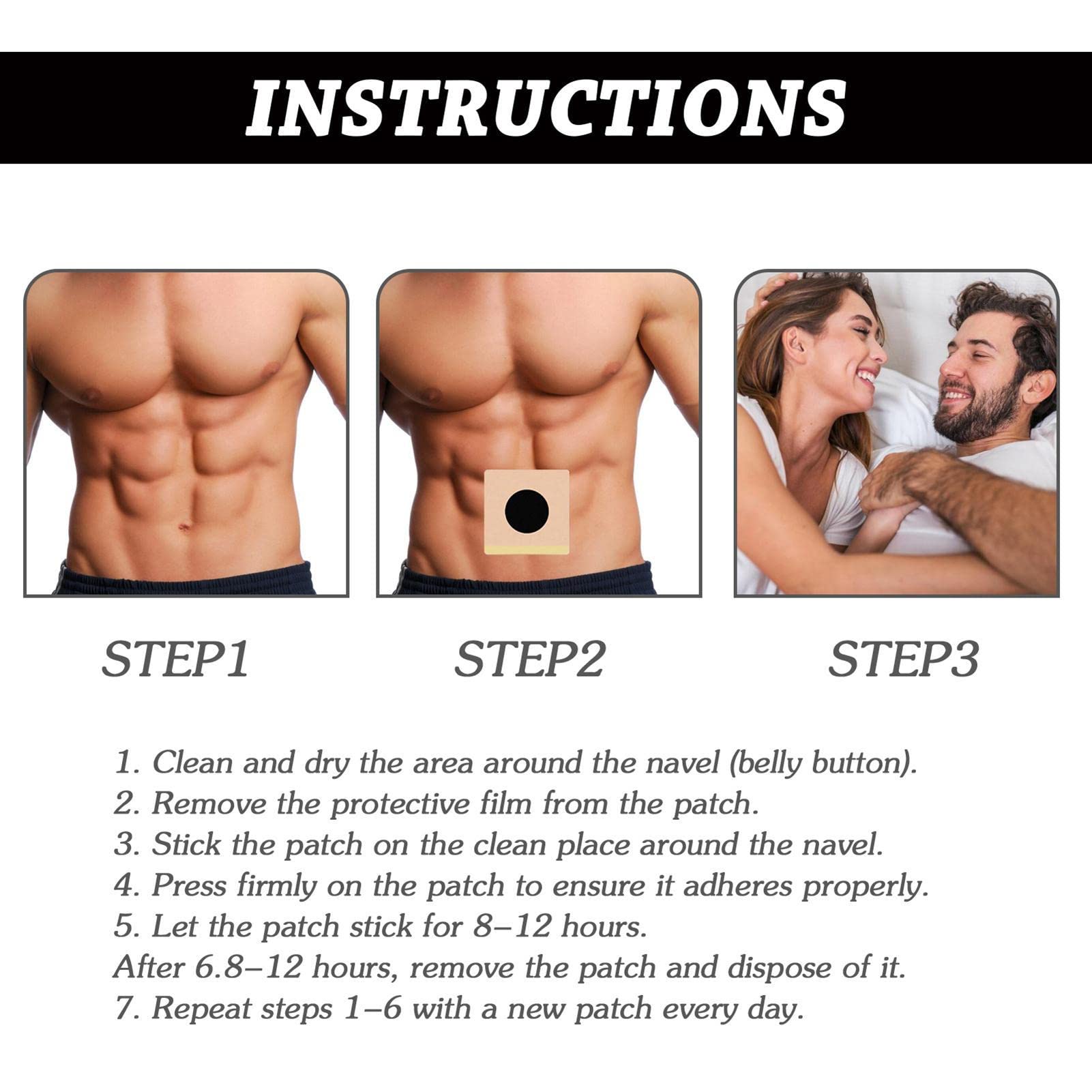 Aizuoni Men's Navel Patch Button - Enhance Intimacy & Pleasure for Men | Last Longer & Boost Prostate Health | Perfect for Couples & Romantic Nights