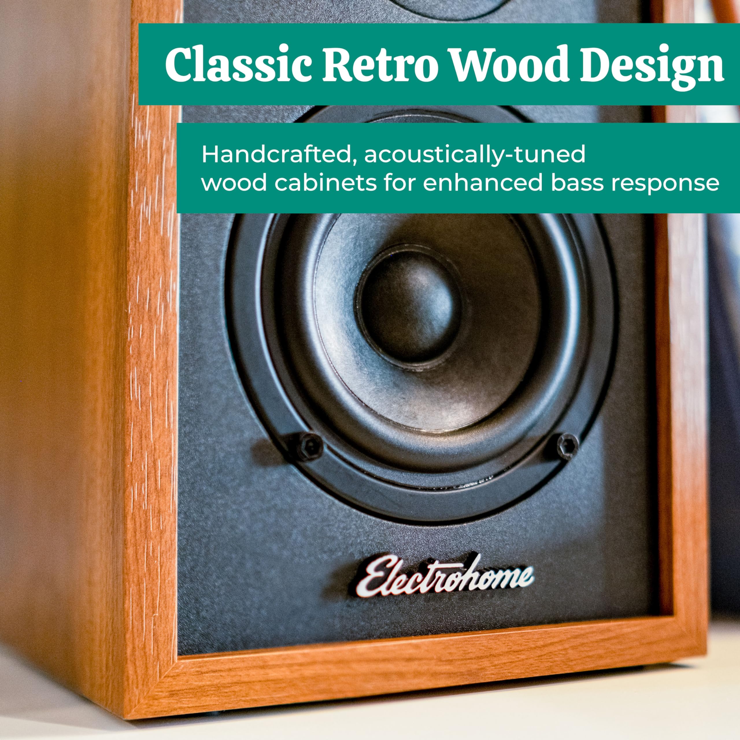 Electrohome Montrose Upgradable Vinyl Record Player with Bluetooth Bookshelf Speakers - 1