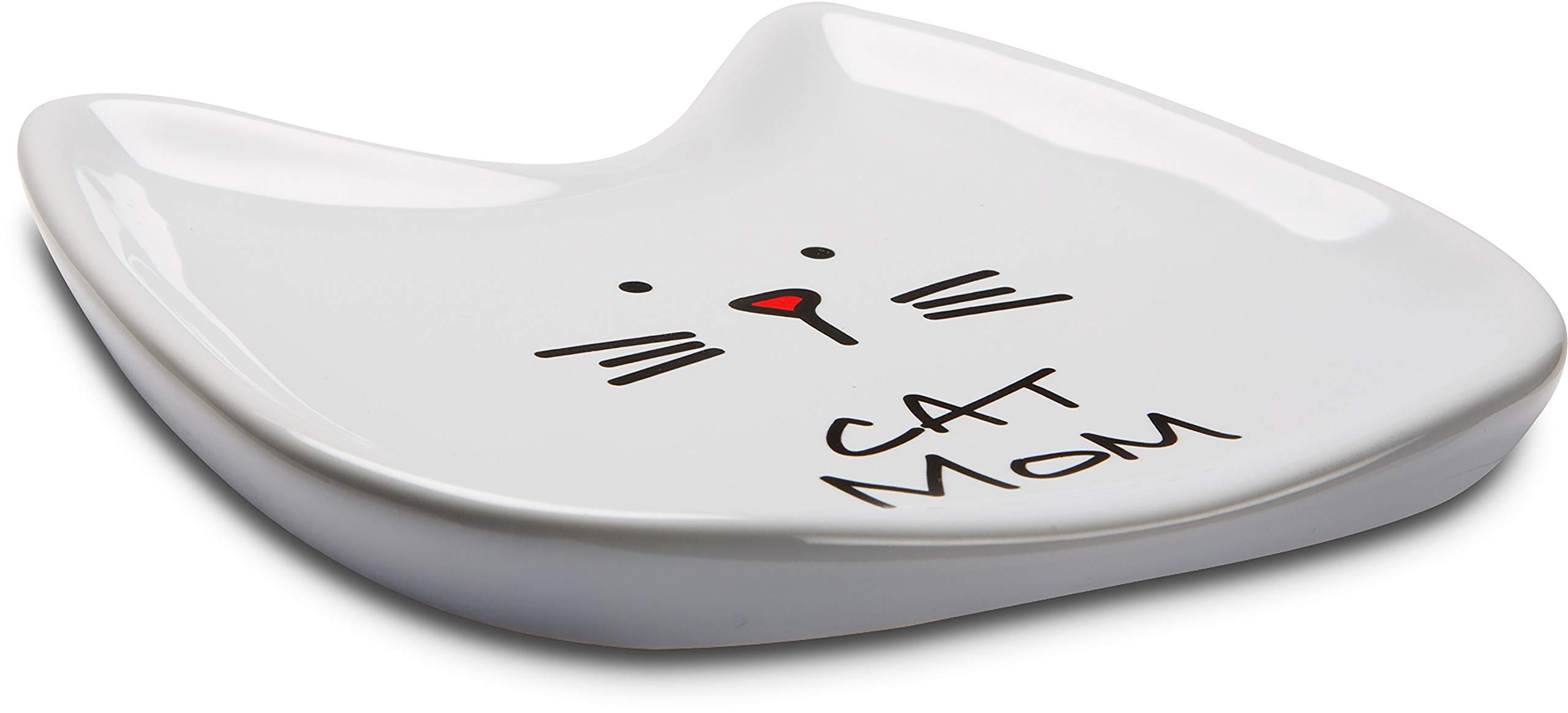 Blobby Cat Spoon Rest - 5 Inch White Ceramic Cat Mom Gift for Kitchen & Dining | Perfect for Cat Lovers, Tea Time & Cozy Home Decor