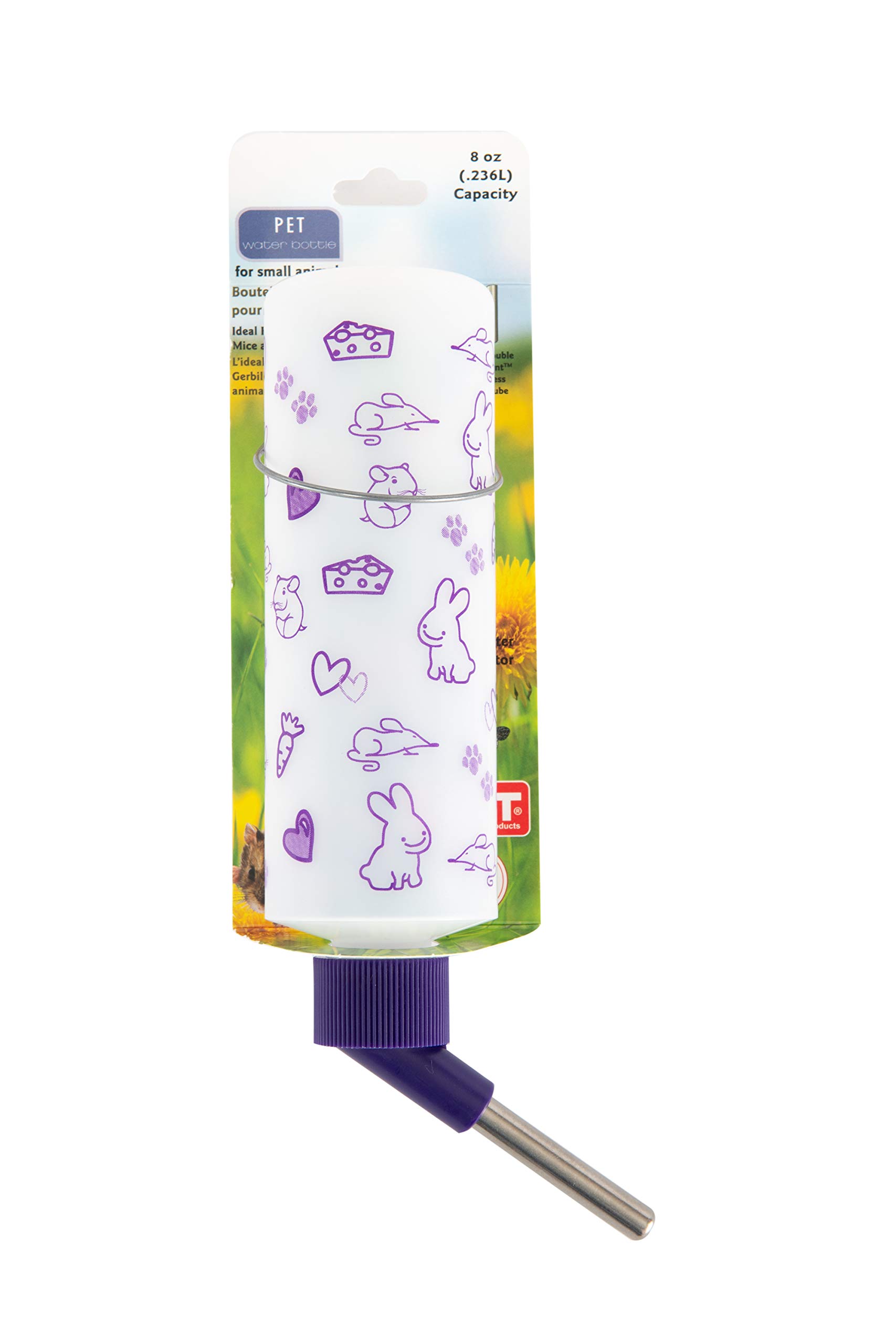 Lixit 8-Oz Weatherproof Small Animal Water Bottle - Leak-Proof Cage Mount for Rabbits, Ferrets, Guinea Pigs & Hamsters | Perfect for Indoor/Outdoor Cages, Travel Carriers & Pet Playpens