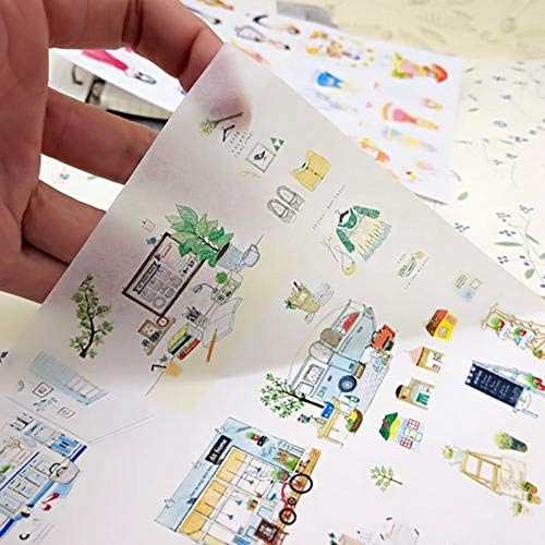 alinacutle Self-Adhesive Mask Paper, Washi Tape, DIY Sticker Tape Sheets - 10/PK A4 Size (8.3x11.5 Inch) for Scrapbooking, Card Making, Journaling, Bullet Journals, Home Decor & Office Organization