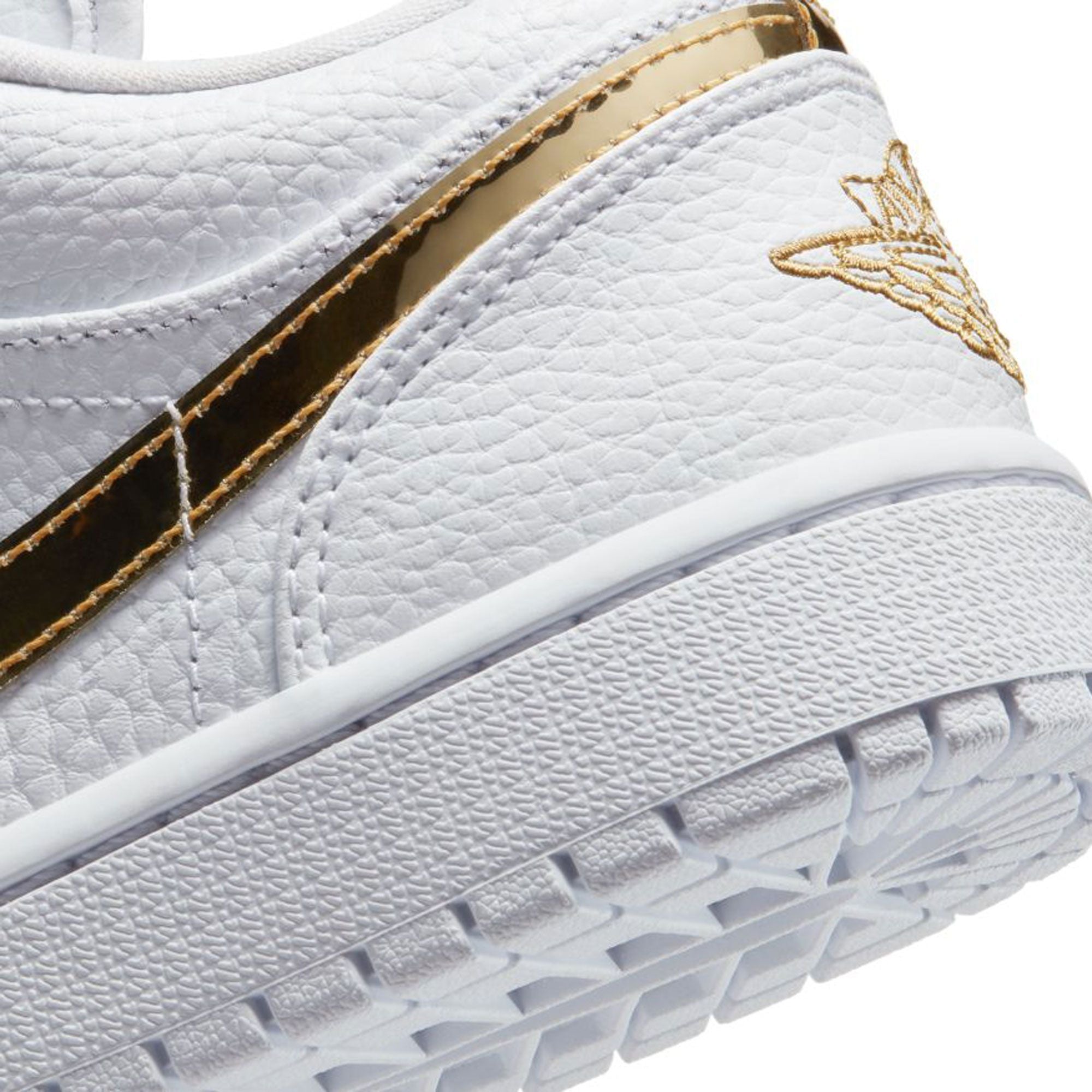 Nike Women's Air Jordan 1 Low SE Sneakers - White & Metallic Gold Basketball Shoes for Women | Casual Streetwear & Gym Workout Fashion