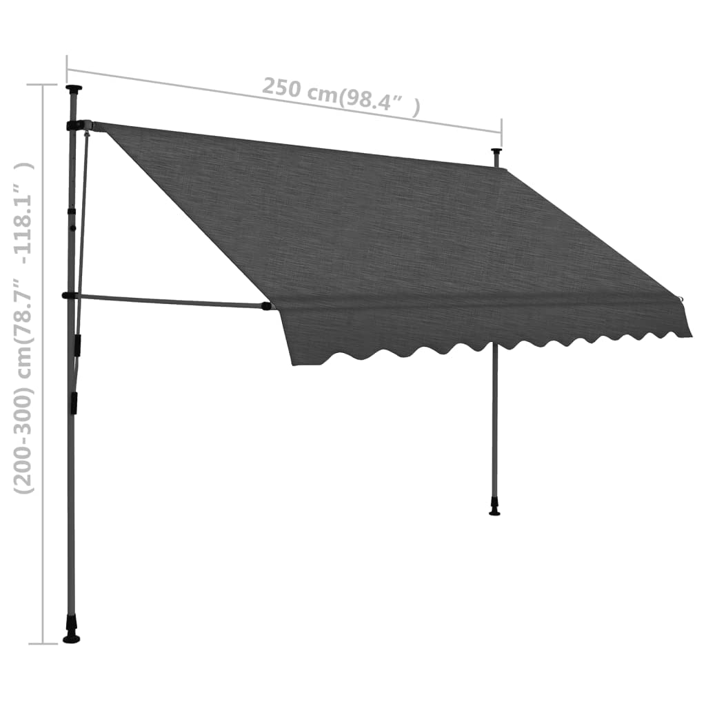 Manual Retractable Patio Door & Window Awning - 98.4