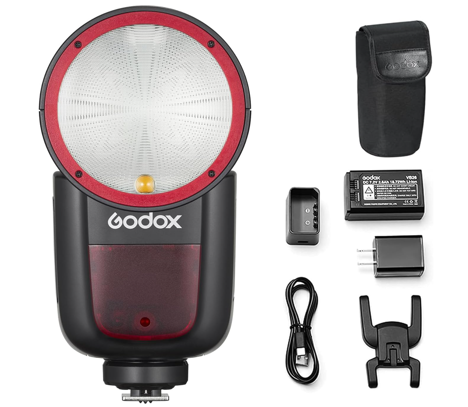 Godox V1 Flash for Sony Camera - TTL On-Camera Speedlite with Round Head & Built-in LED Modeling Light (USA Version) - Perfect for Portrait, Wedding, and Event Photography
