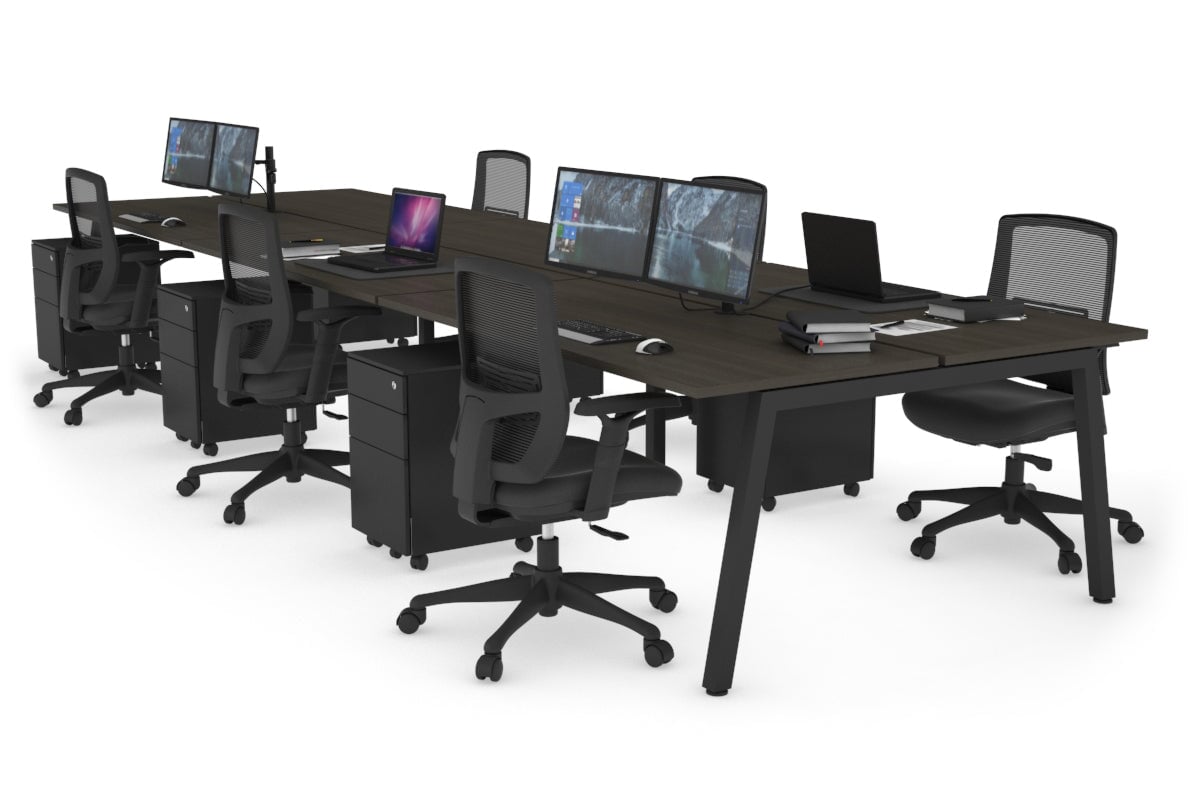 6-Person Office Workstation Desk - 1800L x 700W Dimensions - Ideal for Collaborative Workspaces & Team Projects