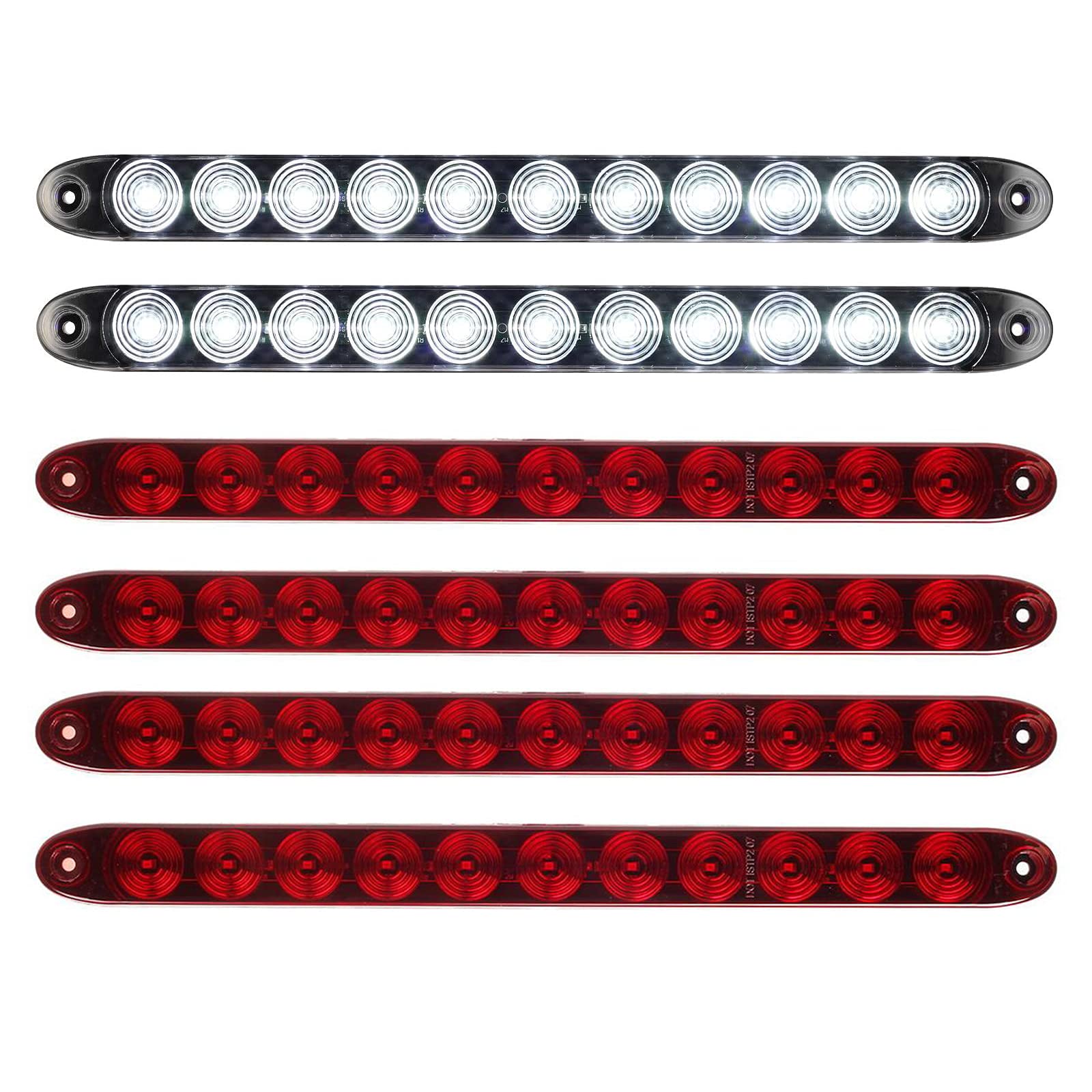 PARTSam 15 Inch 11 LED Trailer Light Bar Kit - 4Pcs Red LED Tail Lights & 2Pcs White LED Backup Lights for Trucks, Trailers, RVs - Waterproof, Durable for Off-Road, Towing, Camping, and Heavy-Duty Use