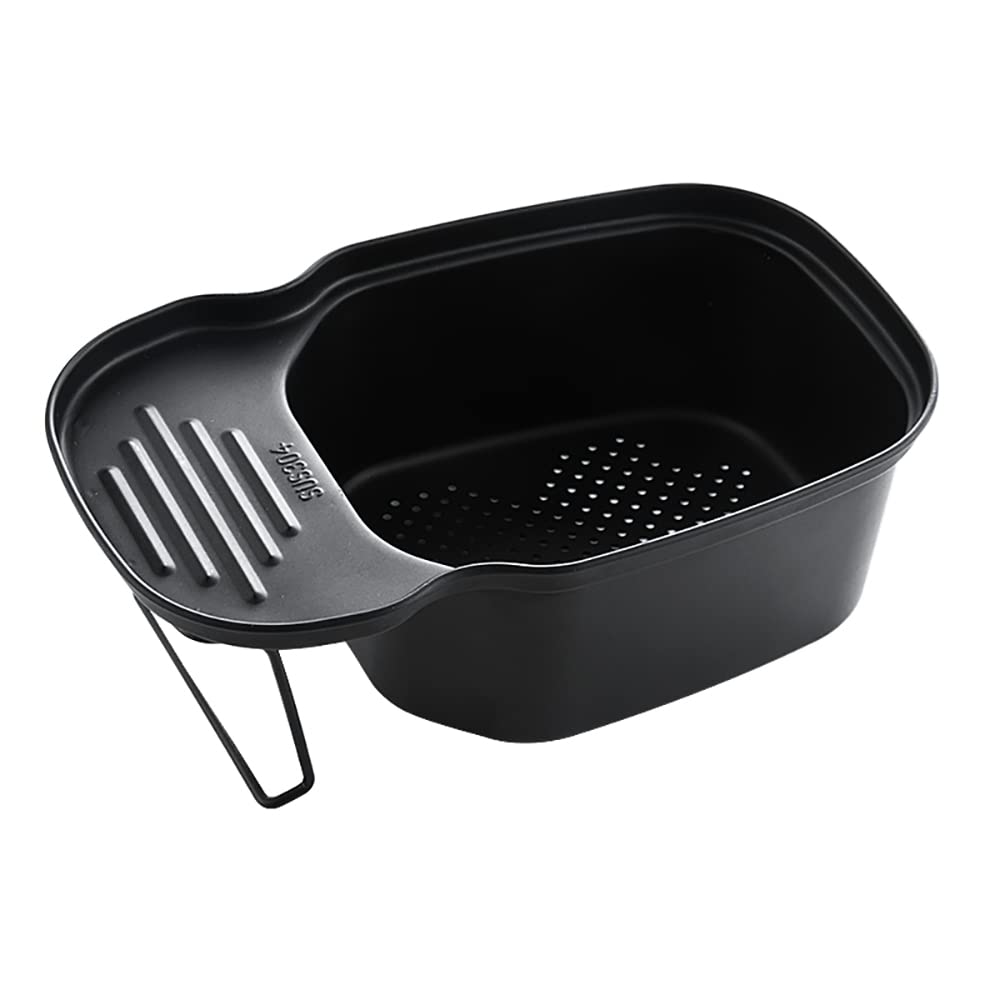 Stainless Steel Kitchen Sink Drain Basket Strainer - Multipurpose Mesh Filter for Leftovers, Vegetables & Fruits - Corner Waste Sink Gadget (Black) | Perfect for Food Prep, Dishwashing & Kitchen Organization