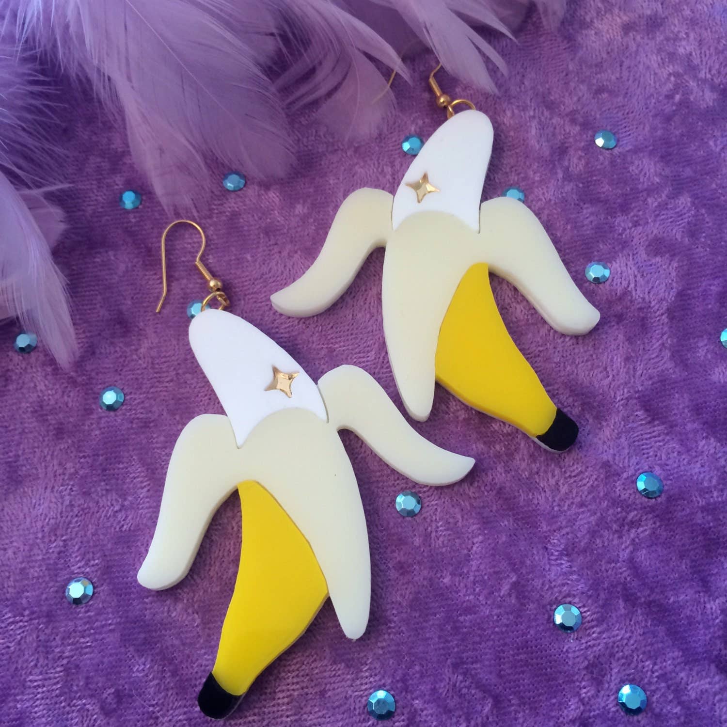 Stylish Banana Acrylic Statement Earrings for Women - Trendy Fruit-Shaped Dangle Earrings for Party, Vacation & Summer Outfits