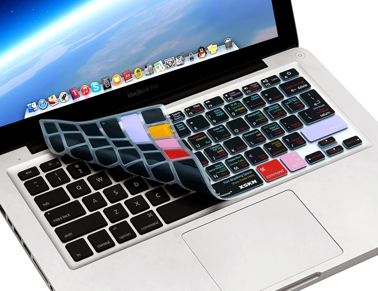 XSKN Adobe Dreamweaver Shortcuts Keyboard Cover for MacBook - Hot Keys Skin Compatible with MacBook Air 13 & MacBook Pro 13/15/17 (US/European ISO Layout) - Perfect for Web Designers & Developers