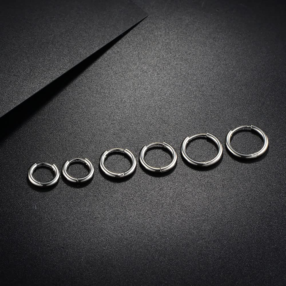 Hypoallergenic 14K Gold Plated Surgical Stainless Steel Stud & Hoop Earrings Set for Women & Men - 8 Pairs Dainty Cartilage, Flat Back CZ Earrings for Multiple Piercings | Perfect for Everyday Wear, Gifts & Special Occasions