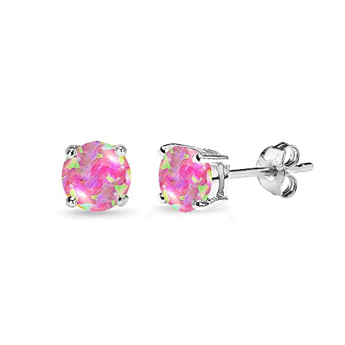 5mm Pink Opal - Silver