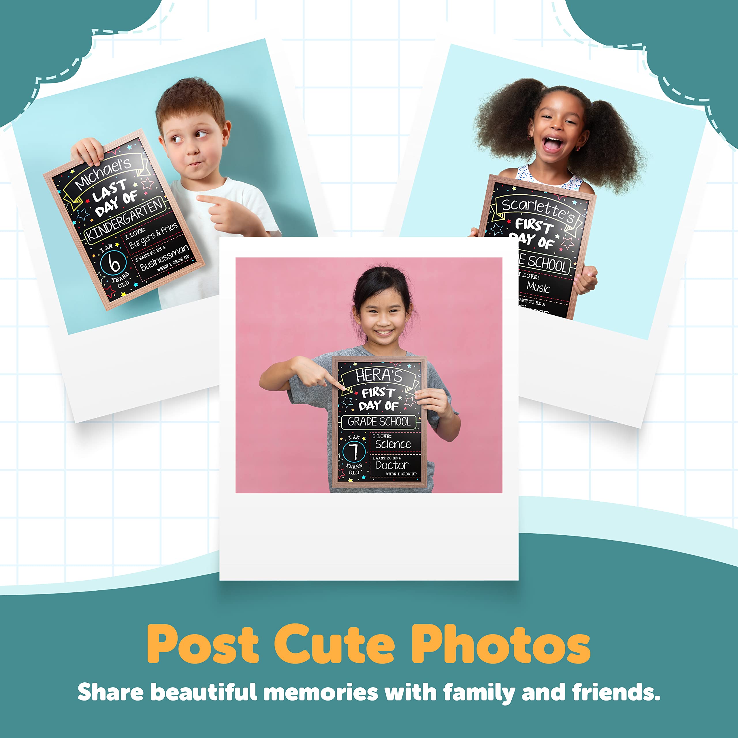 First Day Last Day of School Sign - Double Sided Reusable Dry Erase Board with Frame (9.17