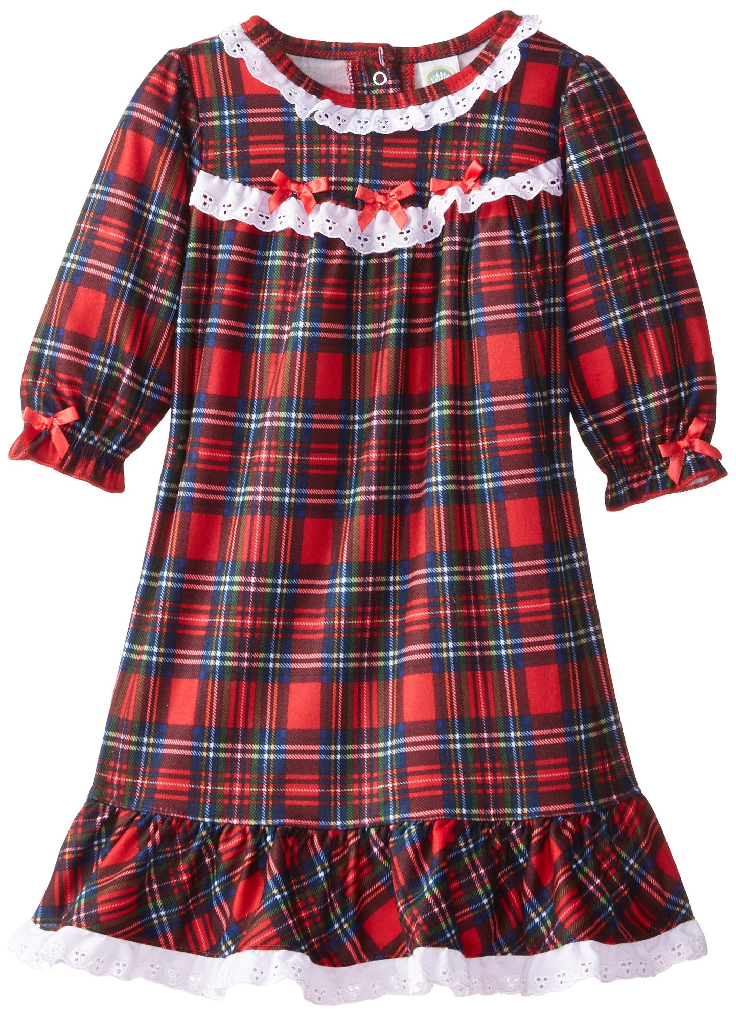 Little Me Baby Girls' Christmas Plaid Gown - Festive Holiday Dress for Infants & Toddlers - Perfect for Christmas Photos, Parties & Family Gatherings