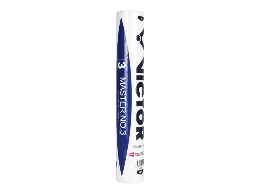 Victor Master No.3 Premium Badminton Feather Shuttlecocks - Speed 77 (12 Pack) | Professional Grade Goose Feather Birdies for Tournament & Training | Indoor & Outdoor Court Sports Equipment