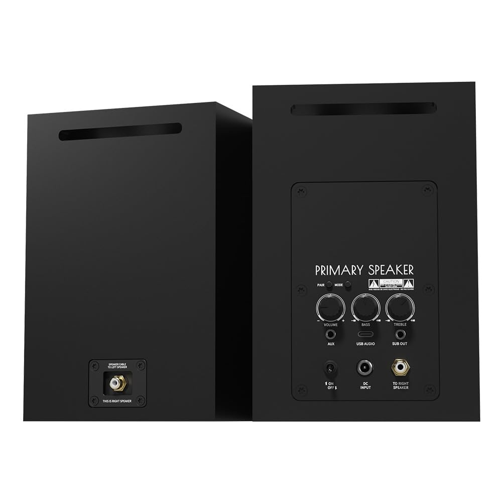 ABRAMTEK X20 Wireless Bluetooth Bookshelf Speakers - aptX HD Audio, USB/AUX Input, Subwoofer Output - Perfect for Home Theater, Gaming & Music Streaming