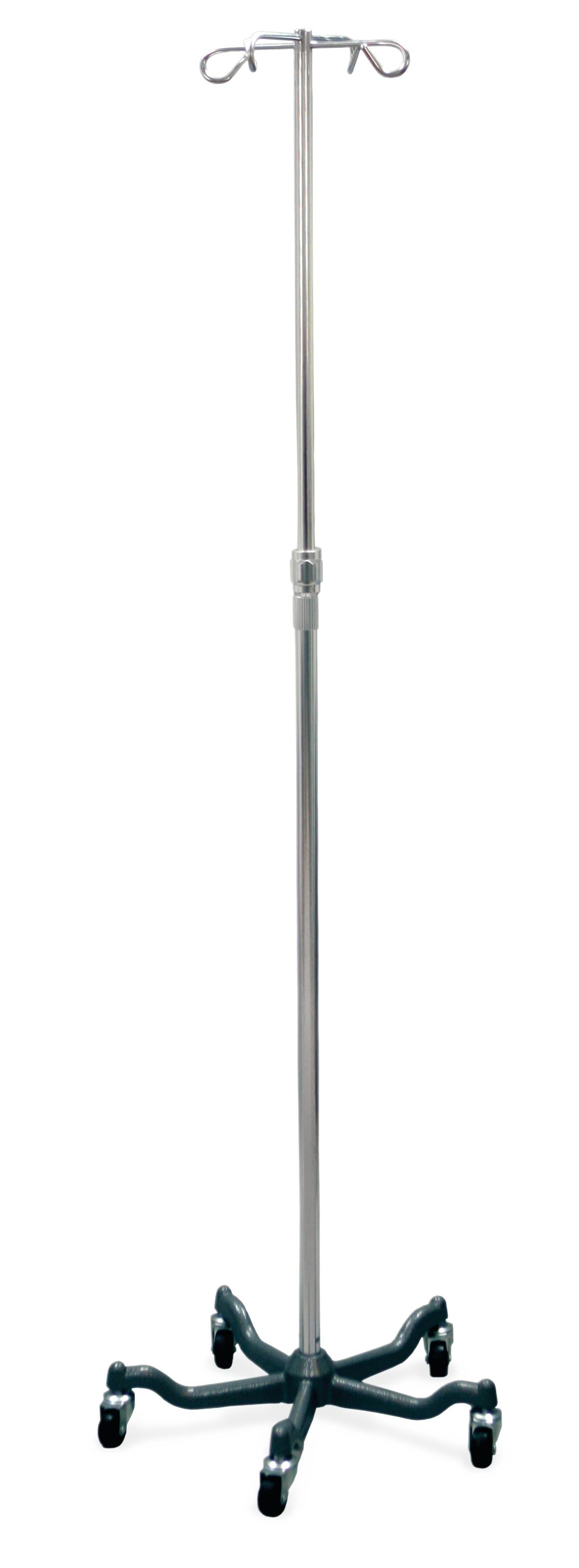 Heavy Duty IV Pole with 4 Adjustable Hooks & 5-Wheel Base - Medical Equipment for Hospitals & Clinics (Set of 2) - Ideal for IV Therapy, Blood Transfusions & Patient Care