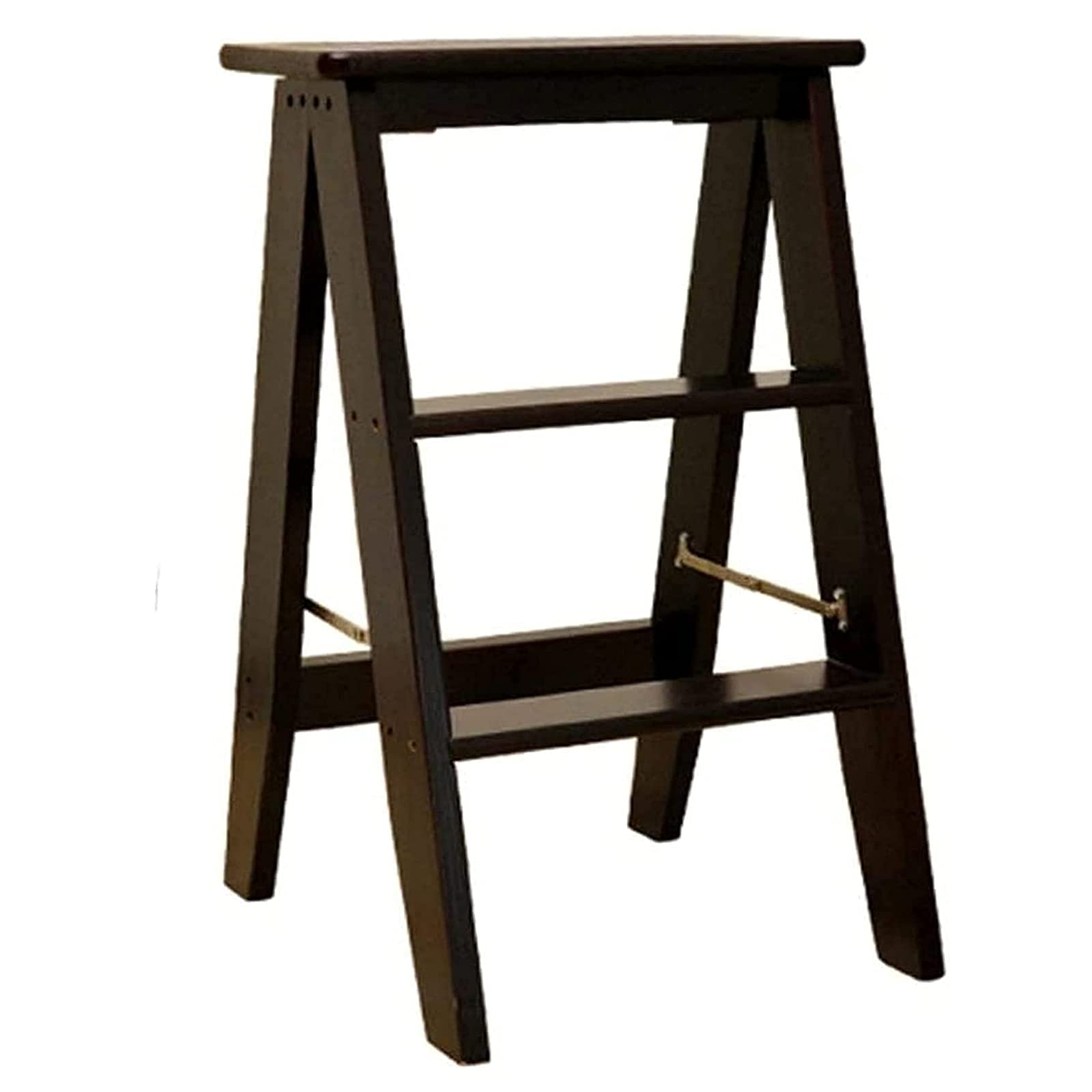 Portable Folding Wooden Step Stool for Adults - Solid Wood Multifunctional Ladder Stool for Home, Kitchen, Bathroom - Compact Foldable Step Stool for Reaching High Shelves, Storage, and Household Use