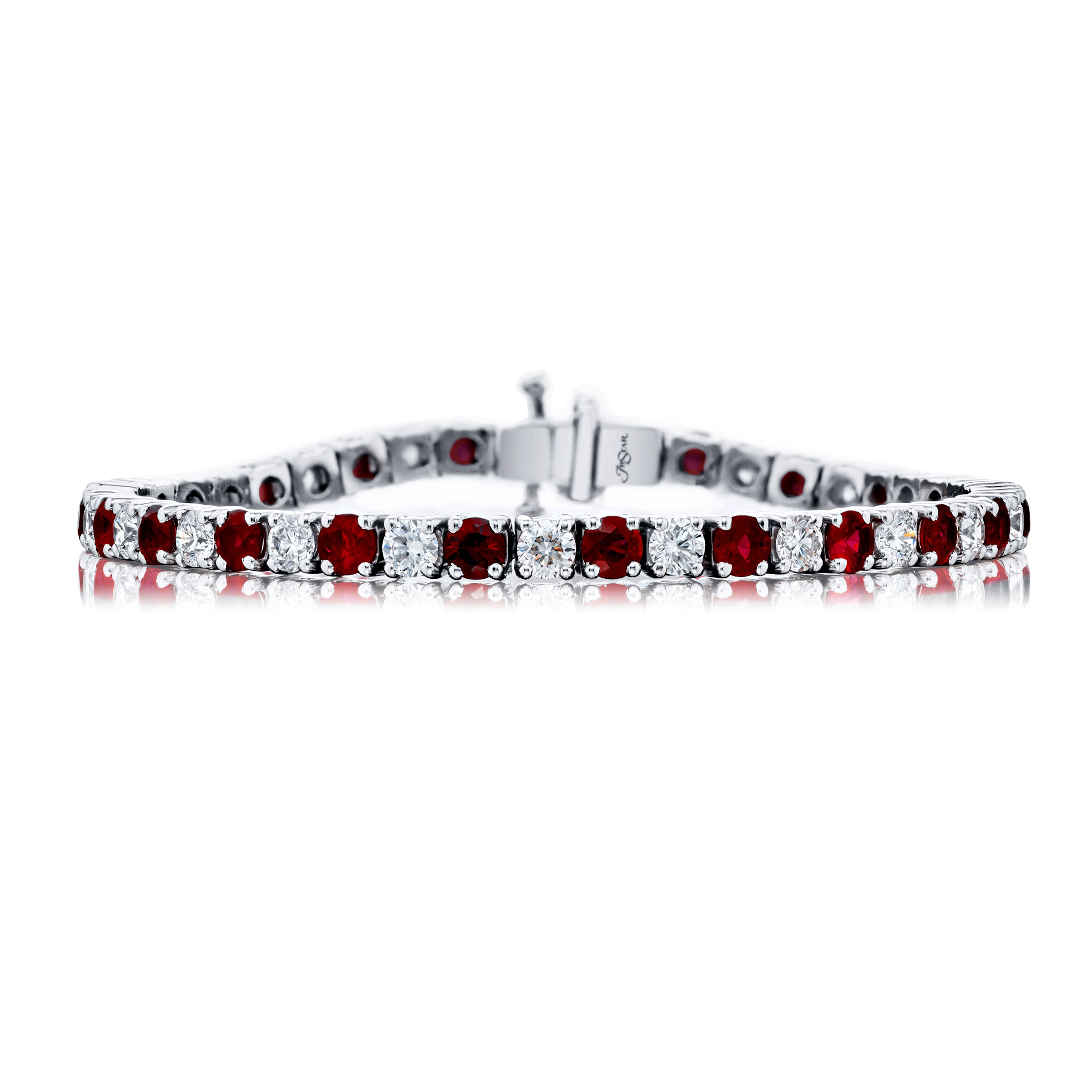 Exquisite Ruby & Diamond Bracelet for Women - Elegant Jewelry Gift for Anniversary, Wedding, or Special Occasion