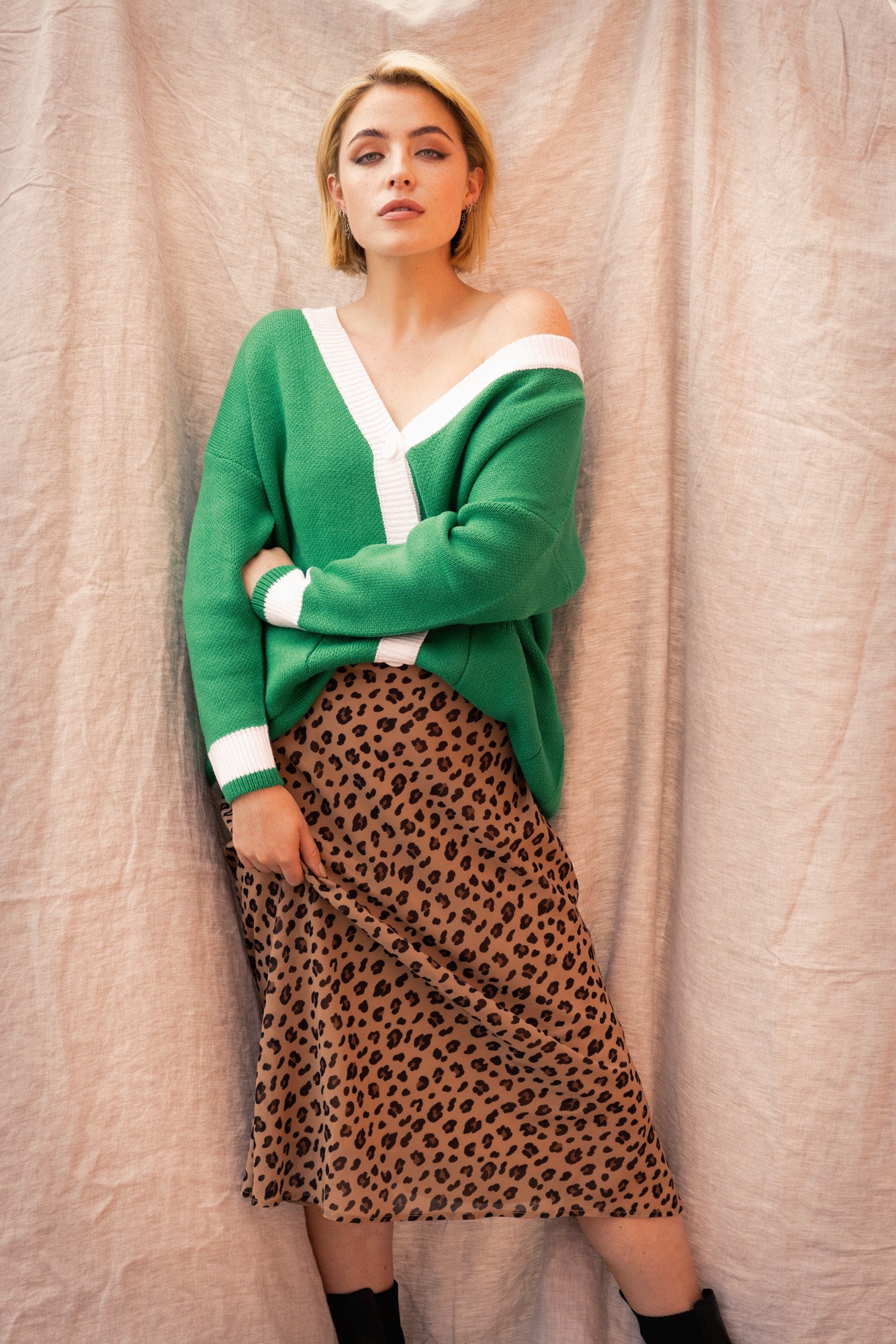 Florence Leopard Print Skirt for Women - Stylish Animal Print Midi Skirt for Casual Outfits, Office Wear & Date Nights