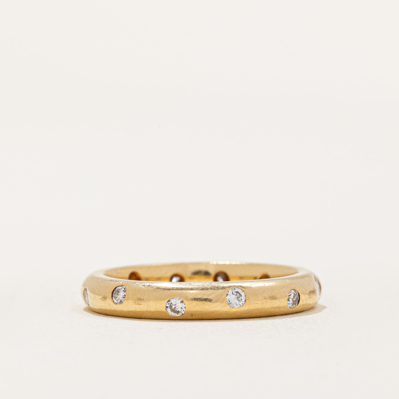 Flush Set Scattered Diamond Band Ring - 0.25 Carat Total Weight (0.25ctw) - Size 5.25 - Elegant Wedding Band, Anniversary Gift for Her, Stackable Ring for Everyday Wear