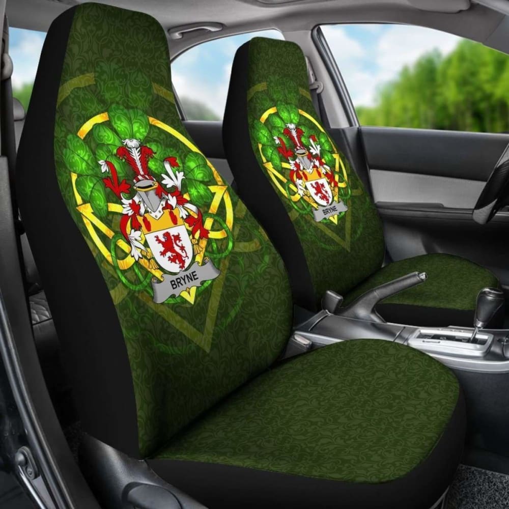 Bryne or Brinn Ireland Car Seat Cover Set of 2 - Celtic Shamrock Design for Cars, Trucks & SUVs | Perfect for St. Patrick's Day Decor & Irish Pride Accessories