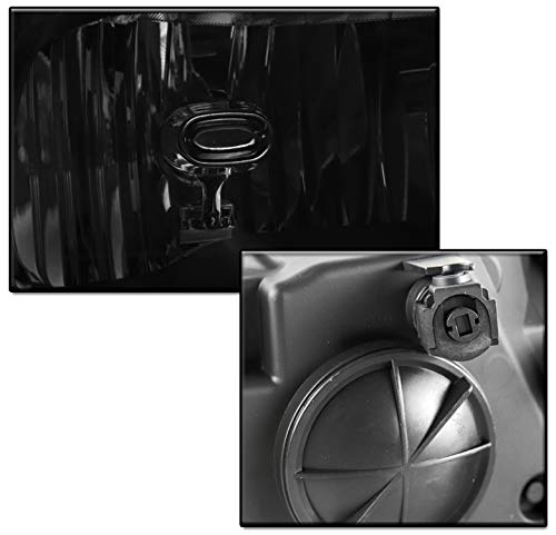 Replacement Black/Smoke Headlights Headlamps Compatible with 2009-2018 Dodge Ram 1500, 2010-2018 2500/3500 - Durable Aftermarket Upgrade for Improved Night Visibility & Style