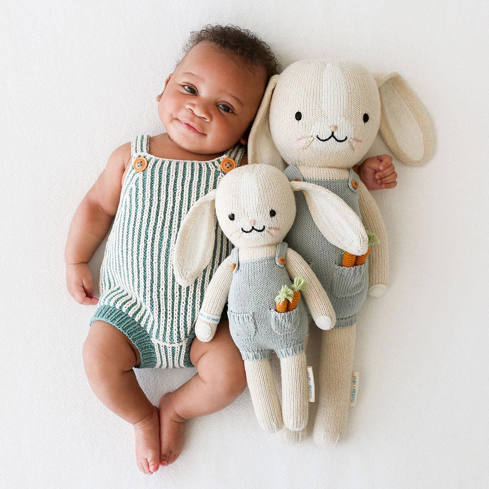 Cuddle And Kind Henry The Bunny - Handmade Knitted Stuffed Animal Toy for Kids, Perfect for Gifts, Bedtime Cuddles & Nursery Decor