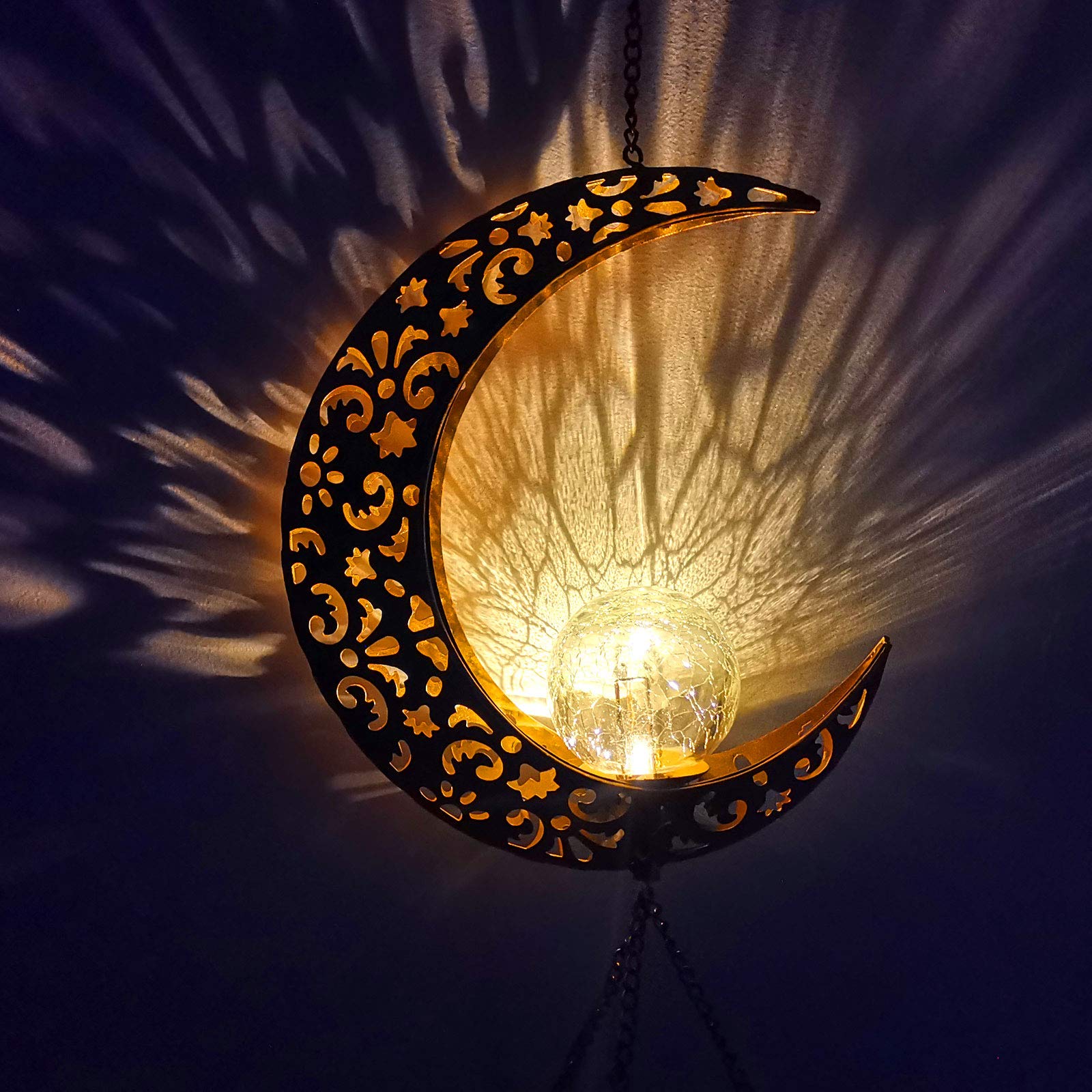 Solar-Powered Moon Wind Chimes - Outdoor Decorative Lights for Garden, Patio, Yard & Porch | Perfect Gift for Women, Mom, Grandma Birthday | Romantic Nighttime Ambiance & Gardening Decor