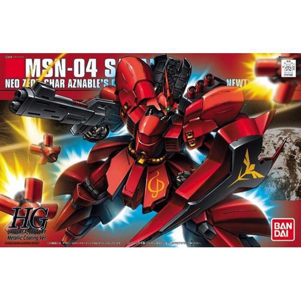 HGUC 1/144 Scale Gundam MSN-04 Sazabi Metallic Coating Version - High Grade Model Kit for Anime Collectors & Gundam Enthusiasts - Perfect for Display, Gift Giving & Battle Scene Dioramas