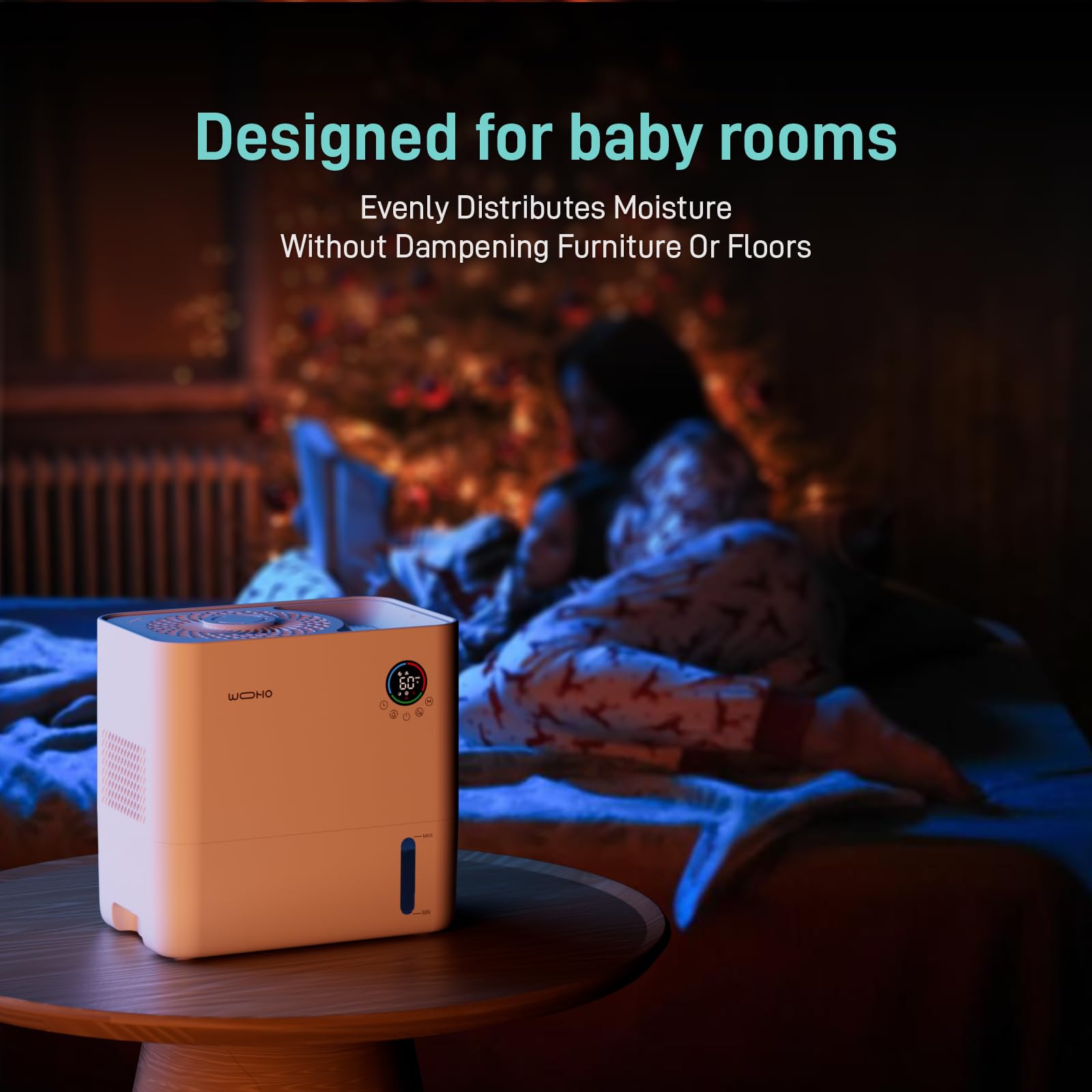 5L Quiet Top-Fill Evaporative Humidifier - No Mist, No White Dust, 5 Speed & 14H Timer with Aroma Diffuser - Perfect for Baby Nursery, Bedroom, Home & Office - Relieves Dry Air for Better Sleep & Comfort