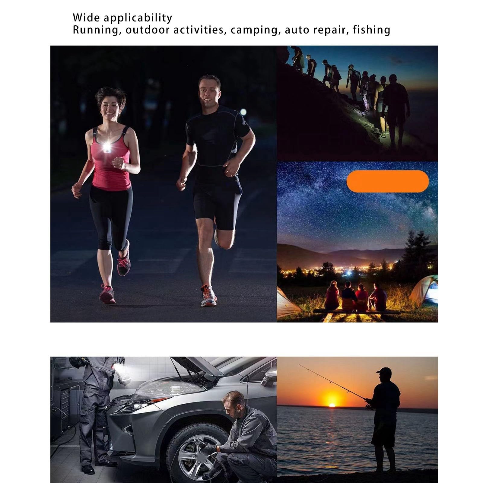 Jopwkuin Pocket Video Camera - 4K Sports Action Camera with Warning Light & Flashlight, IP65 Waterproof for Hiking, Cycling, Camping & Outdoor Adventures