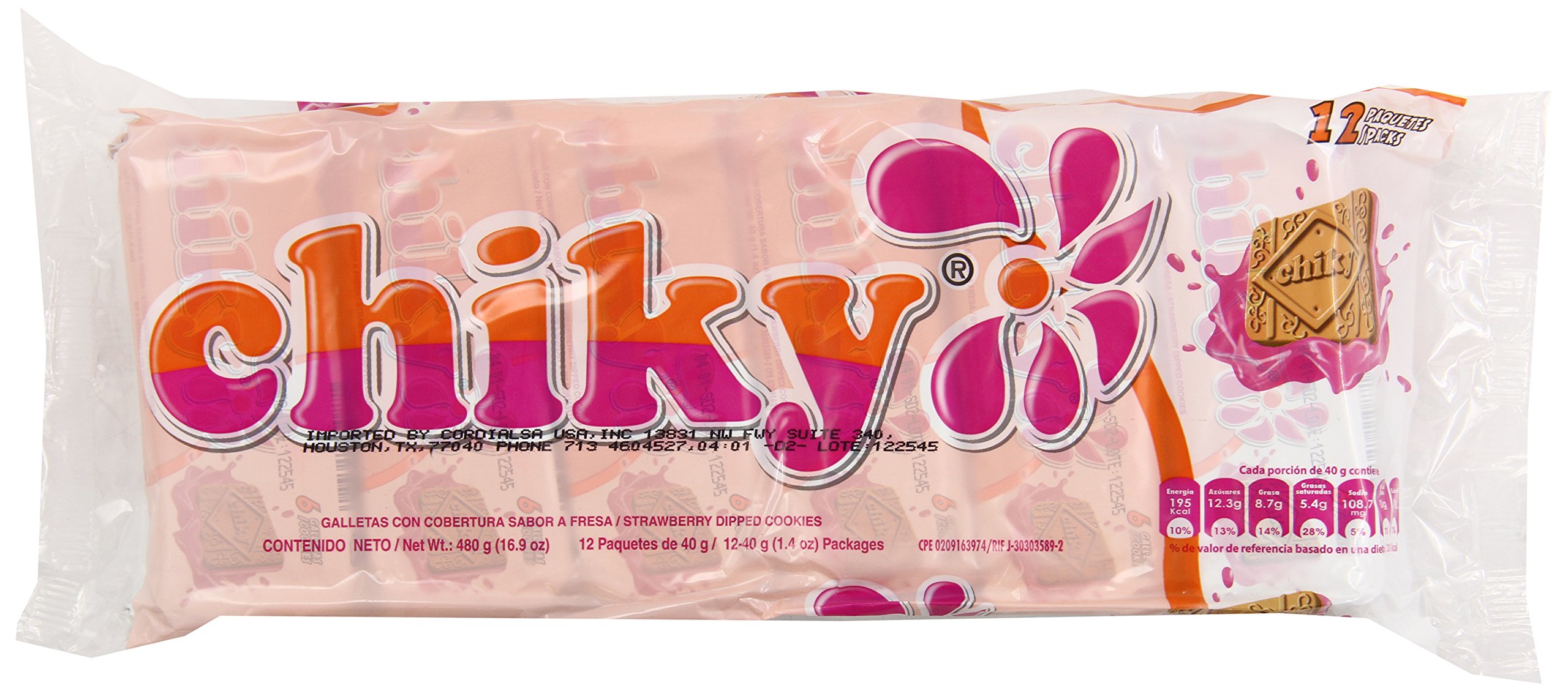 Pozuelo Chiky Strawberry Cookies - 16.9 Oz (Pack of 16) | Delicious Strawberry-Flavored Biscuits for Snacking, Lunch Boxes & Tea Time Treats