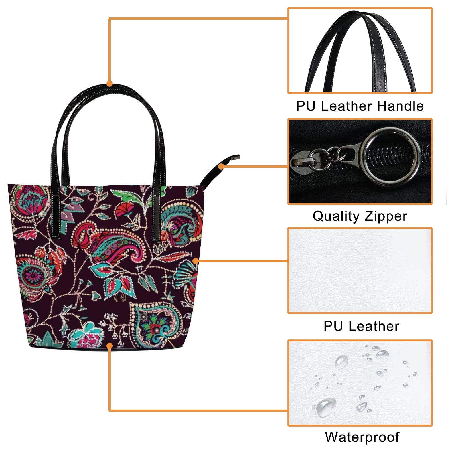 Stylish Genuine Leather Tote Bag for Women - Fashionable Crossbody Handbag Purse - Perfect for Work, Travel & Everyday Use