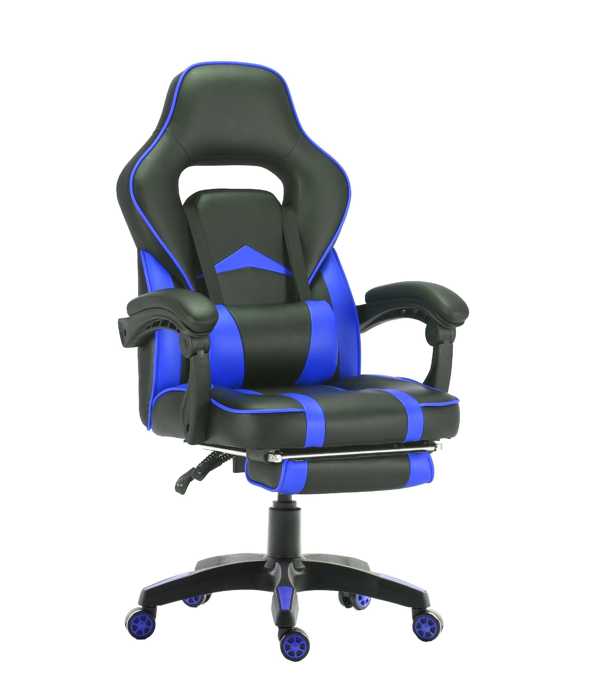 Ergonomic Footrest for Gaming Chairs - Adjustable 055 Series Footrest (Black & Blue) - Perfect for Office, Gaming & Home Comfort
