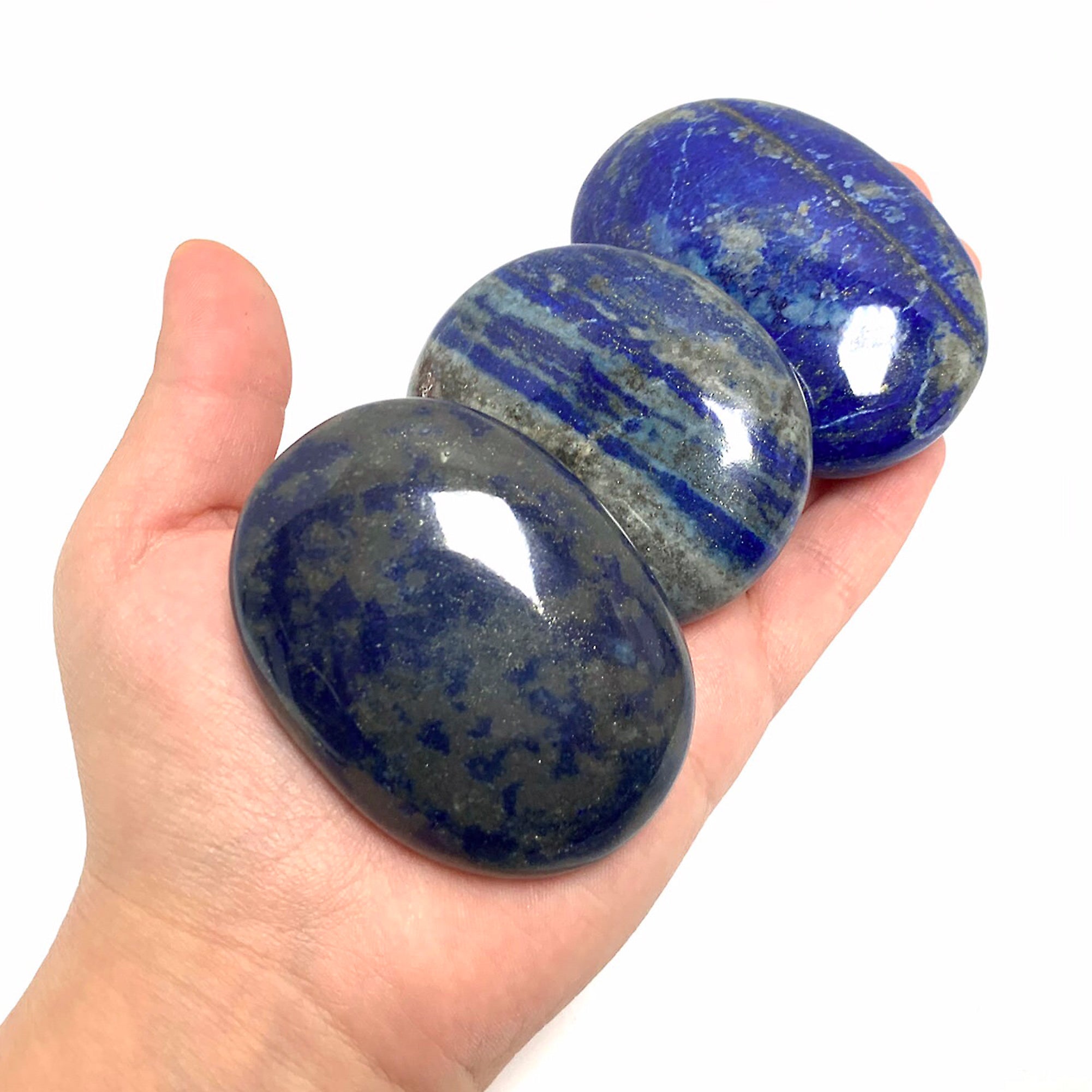 Premium Lapis Lazuli Palm Stone - Natural Polished Blue Gemstone for Collectors, Meditation, Healing & Gifts - Deep Blue Lapis Crystal (3.0oz-4.6oz) - Perfect for Stress Relief, Chakra Balancing & Spiritual Practices - RSH231 A