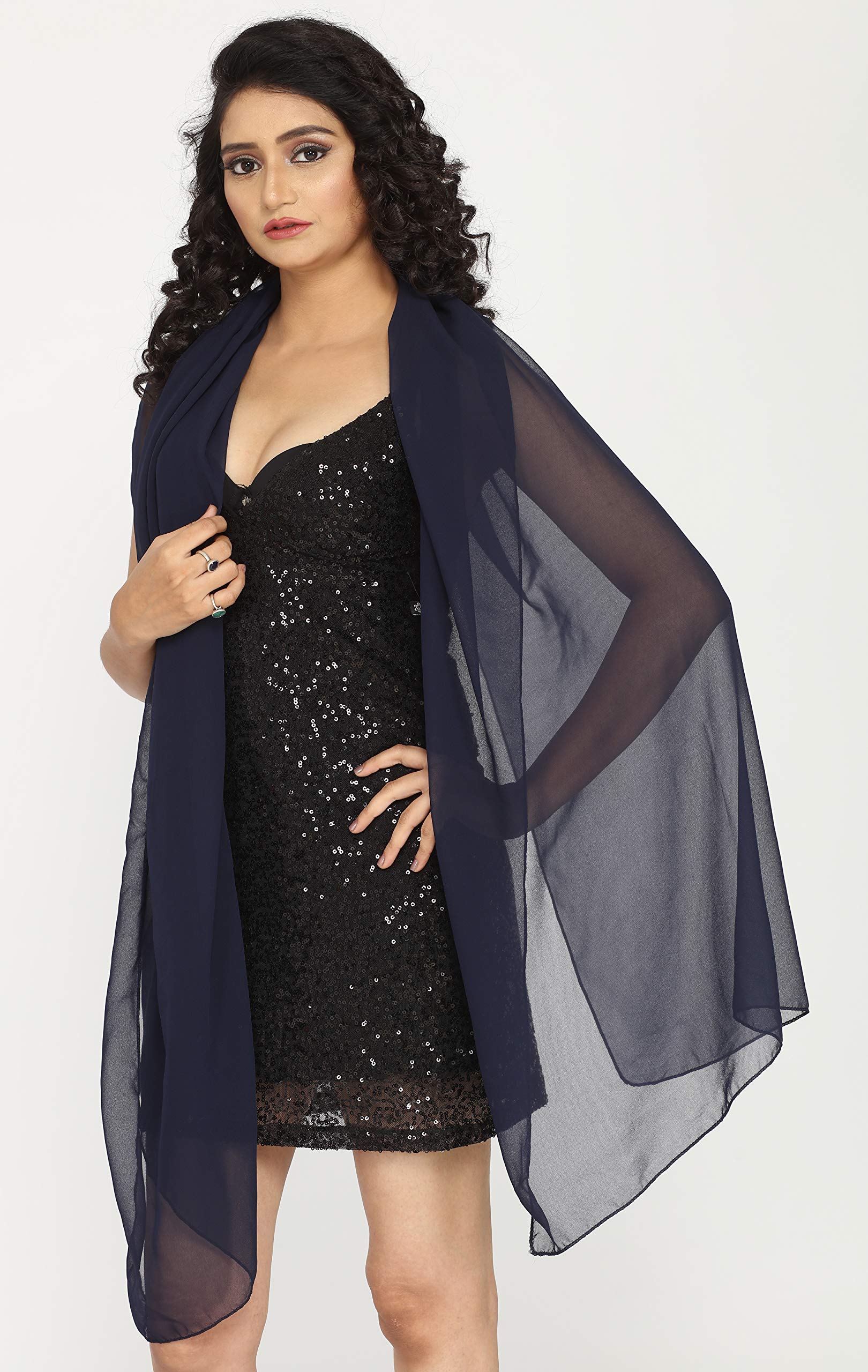 KoC Women's Chiffon Fashion Scarf - Long Elegant Shawl, Veil Stole & Beach Wrap Coverup - Perfect for Travel, Weddings, and Summer Outfits