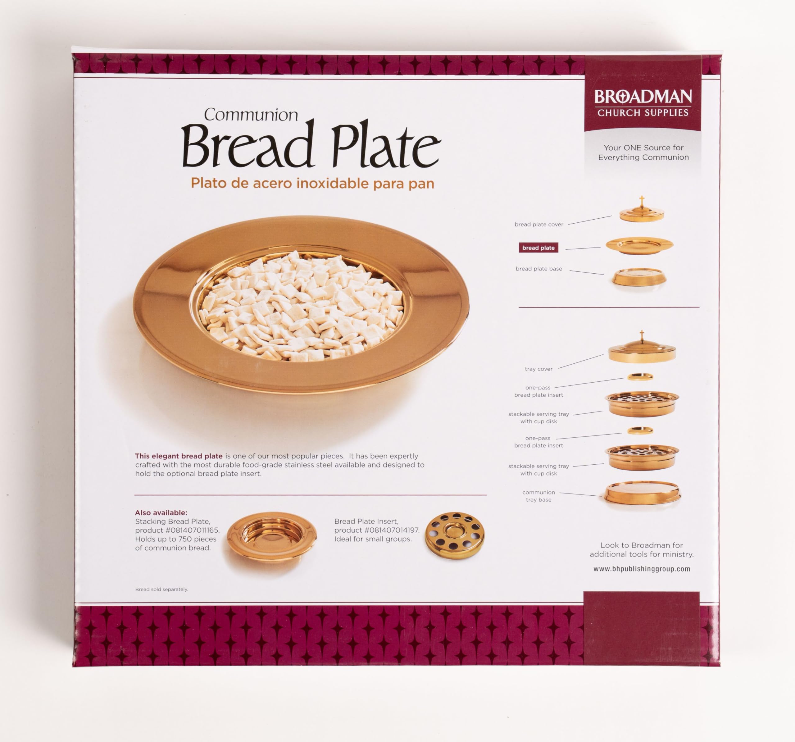 BROADMAN CHURCH SUPPLIES Brass Communion Bread Plate - RemembranceWare for Holy Communion, Church Services & Religious Ceremonies