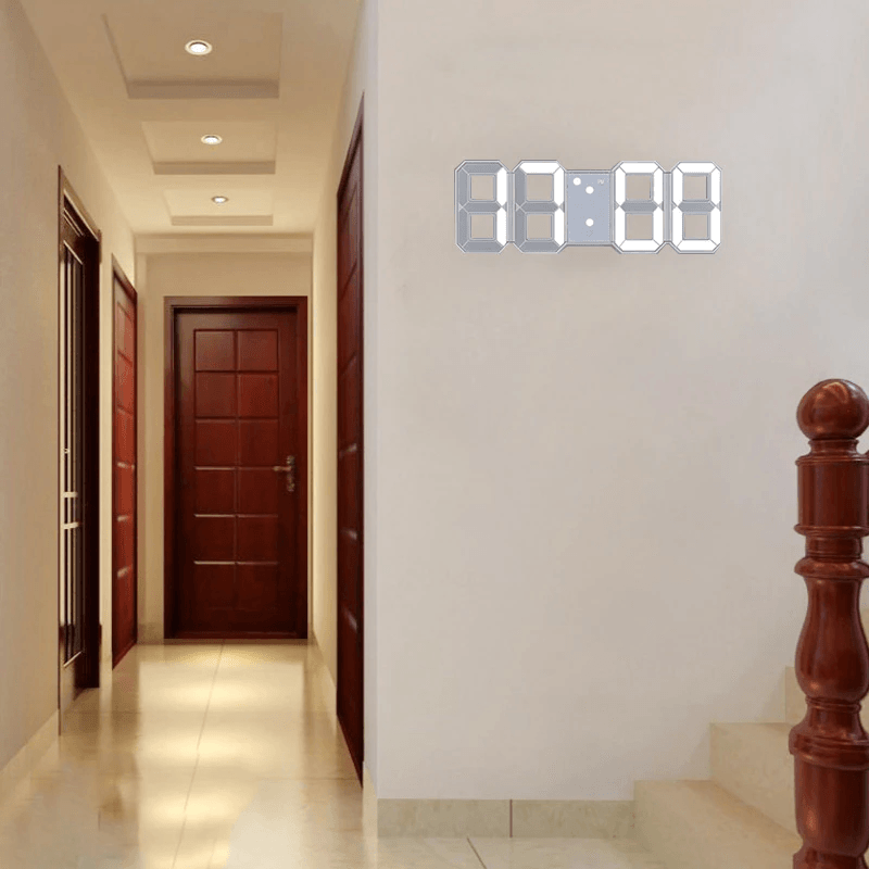 3D LED Digital Wall Clock - Modern Large Display Alarm Clock with Temperature & Date - Perfect for Home, Office, Bedroom, and Kitchen Decor