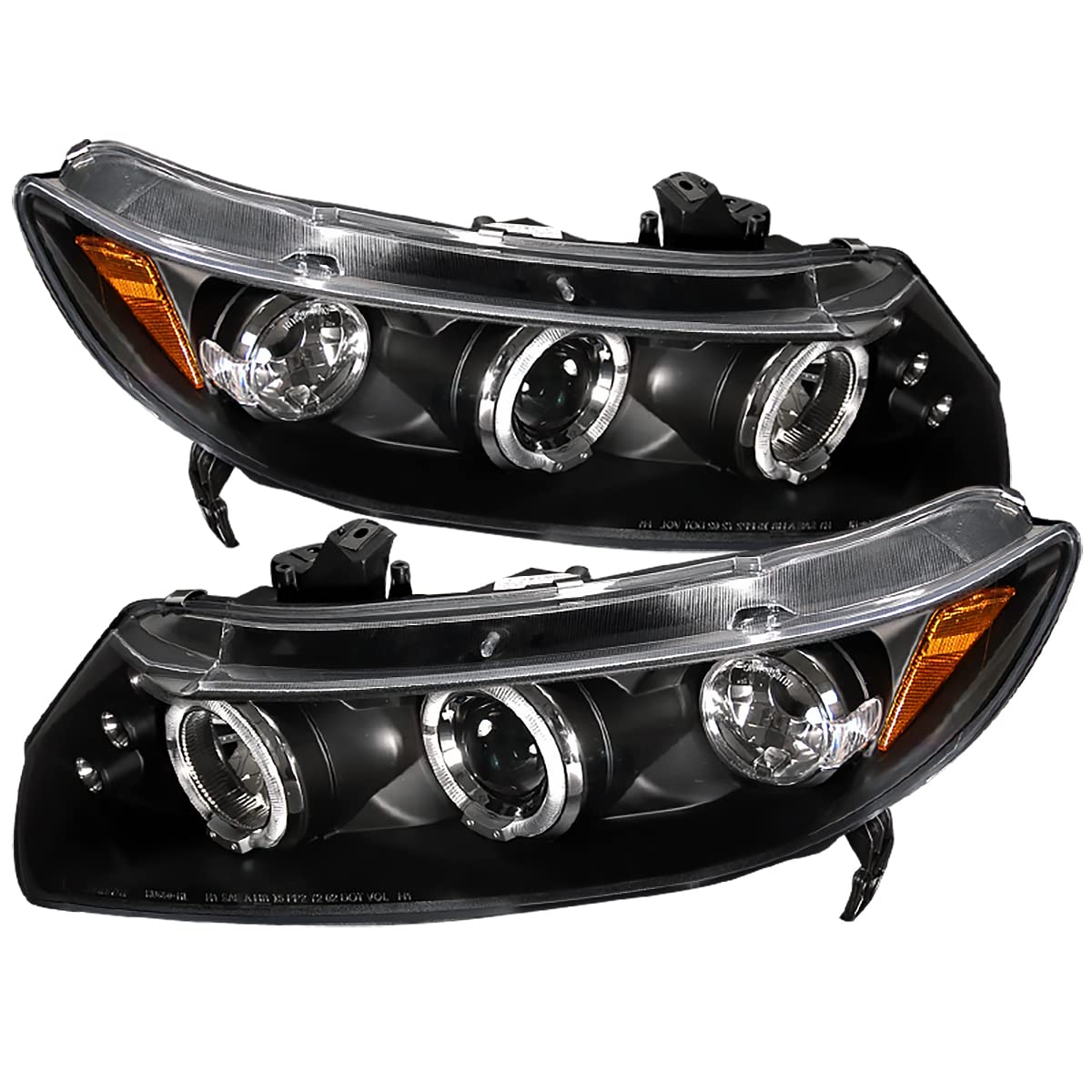2006-2011 2-Door Car Black LED Halo Projector Headlights - High Performance Replacement Headlamps Pair for Enhanced Night Visibility | Perfect for Street Racing, Off-Roading & Night Driving
