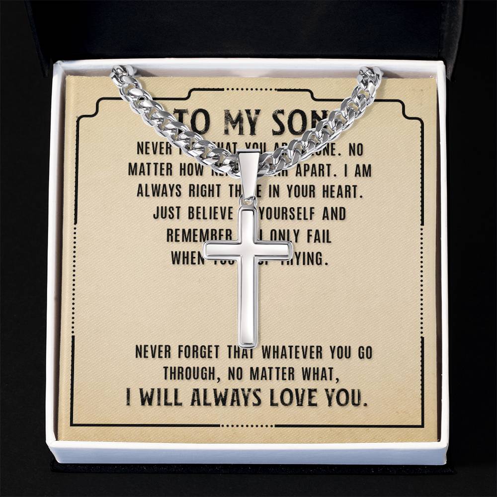 Cross Necklace for Son - Meaningful Gift from Mom | Religious Jewelry for Boys, Teens & Men - Perfect for Birthdays, Graduation & Special Occasions