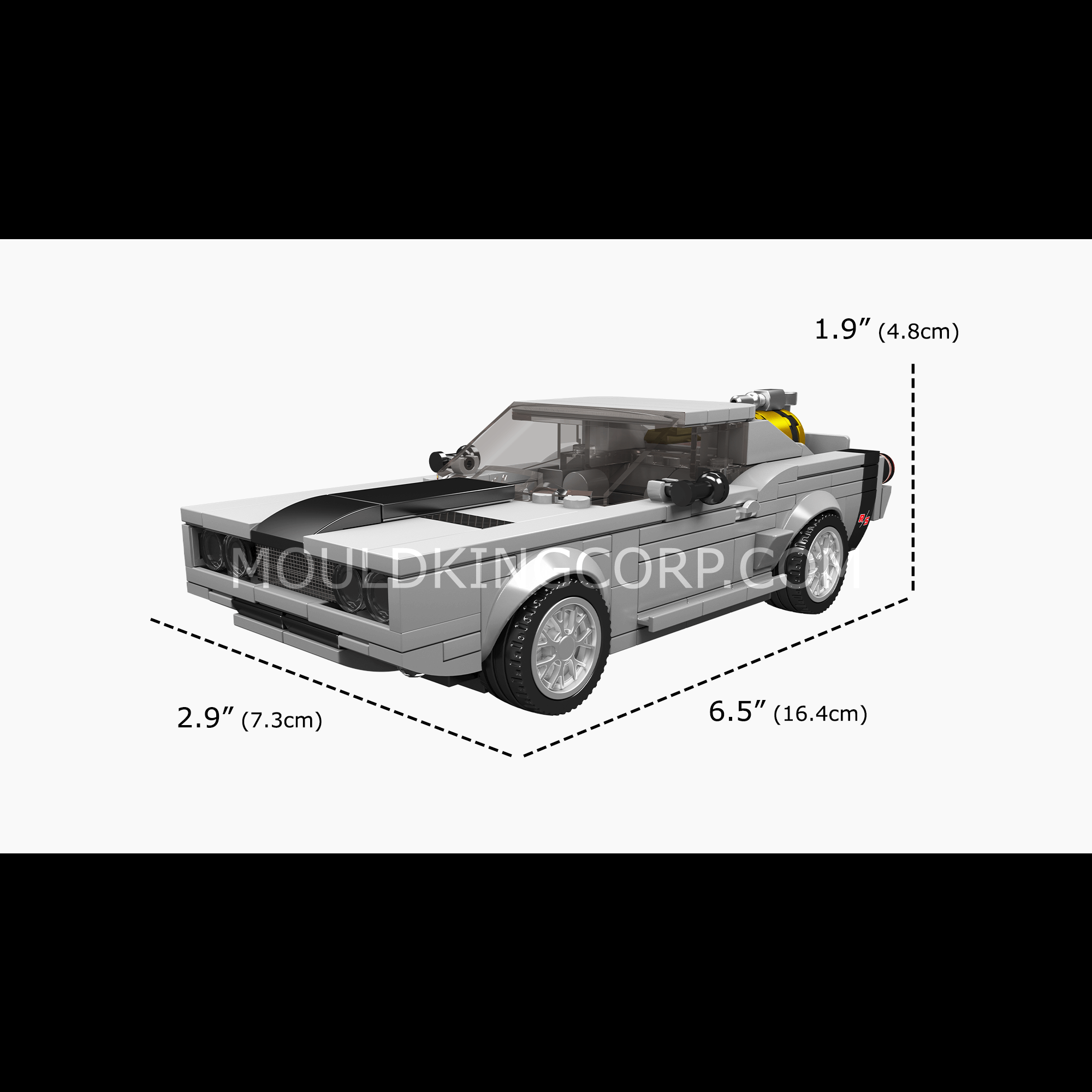 MOULD KING 27035 Muscle Car Model Building Kit - 355 PCS DIY Charger Toy Car Set for Adults & Kids | STEM Educational Toy, Birthday Gift, Home Decoration & Collectible Display