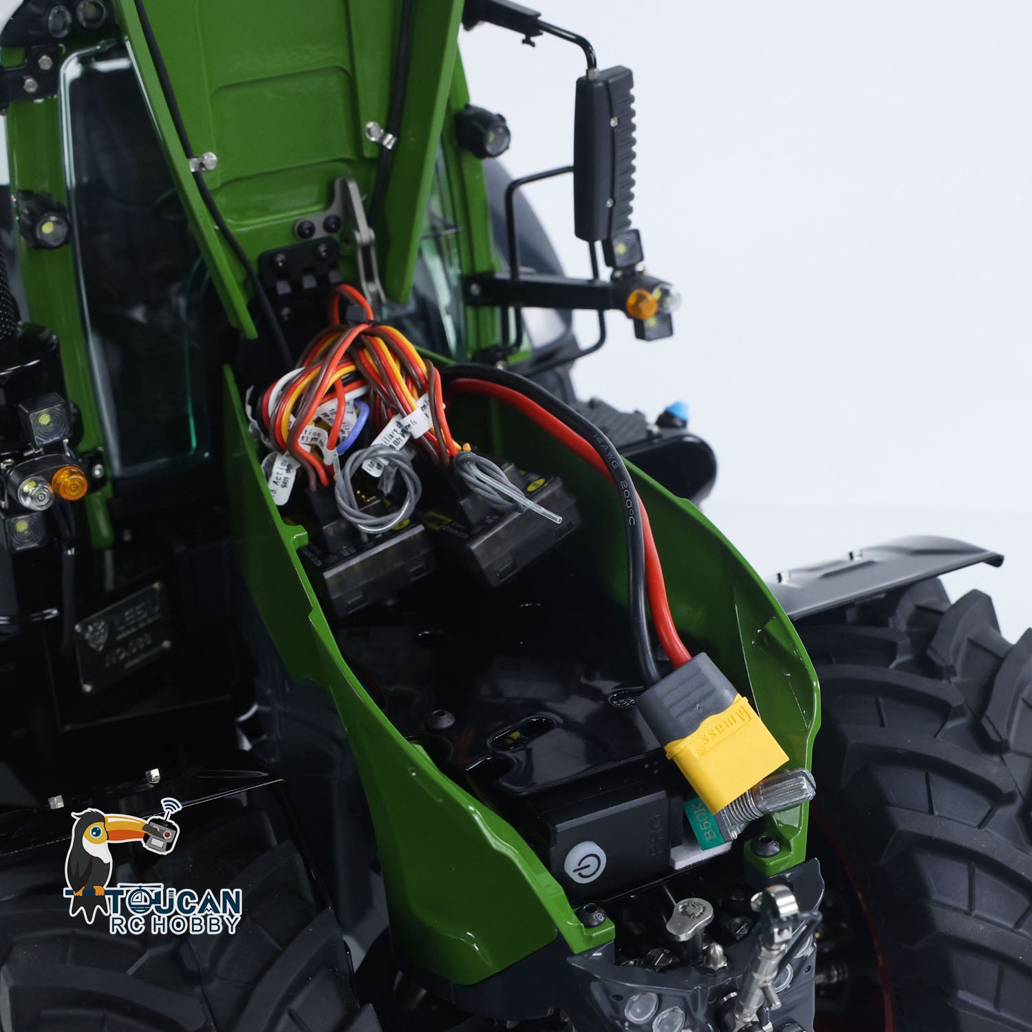 LESU AOUE 1050 1/14 Scale 4WD Metal Hydraulic RC Tractor - 4X4 Radio Control Vehicle with Light & Sound - Realistic Agricultural Toy Car for Hobbyists & Collectors - Perfect for Farm Simulation Play & RC Model Enthusiasts