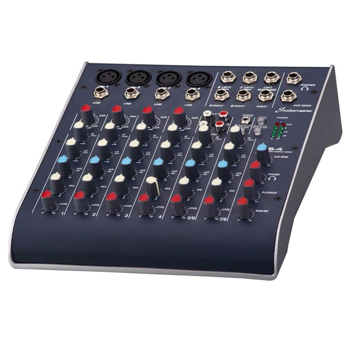 4-Channel USB Audio Mixer for Podcasting, Live Streaming & Music Recording - Compact & Portable Sound Mixer for Home Studio & DJ Setup