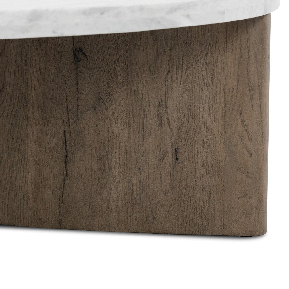 Amadis Coffee Table - Italian White Marble Top with Rustic Grey Metal Base - Modern Living Room Centerpiece for Home Decor