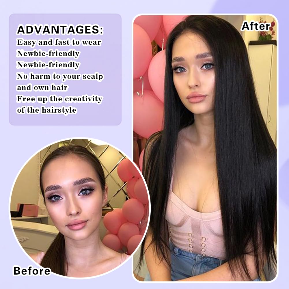 Clip in Hair Extensions 20 Inch - 8pcs Double Weft Brazilian Remy Human Hair (Jet Black) | 100% Real Human Hair for Straight & Natural Look | Perfect for Daily Wear, Parties, Weddings & Special Occasions