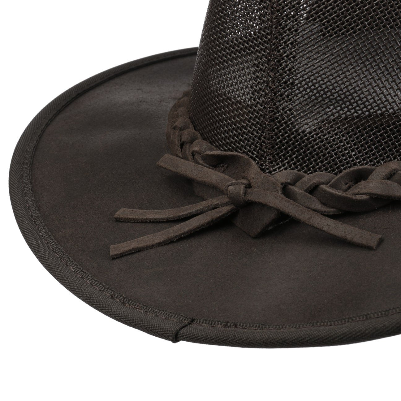 Barmah Foldable Leather Cooler Hat - Adjustable Sun Protection for Outdoor, Camping, and Beach Activities