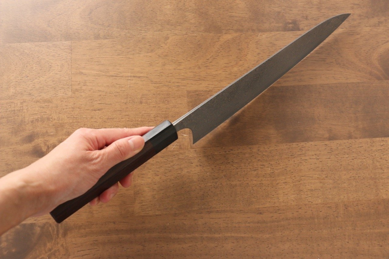 Masakage Kumo VG10 Damascus Gyuto Japanese Chef Knife 240mm with Premium Shitan Handle - Perfect for Sushi, Meat Slicing & Professional Kitchen Use