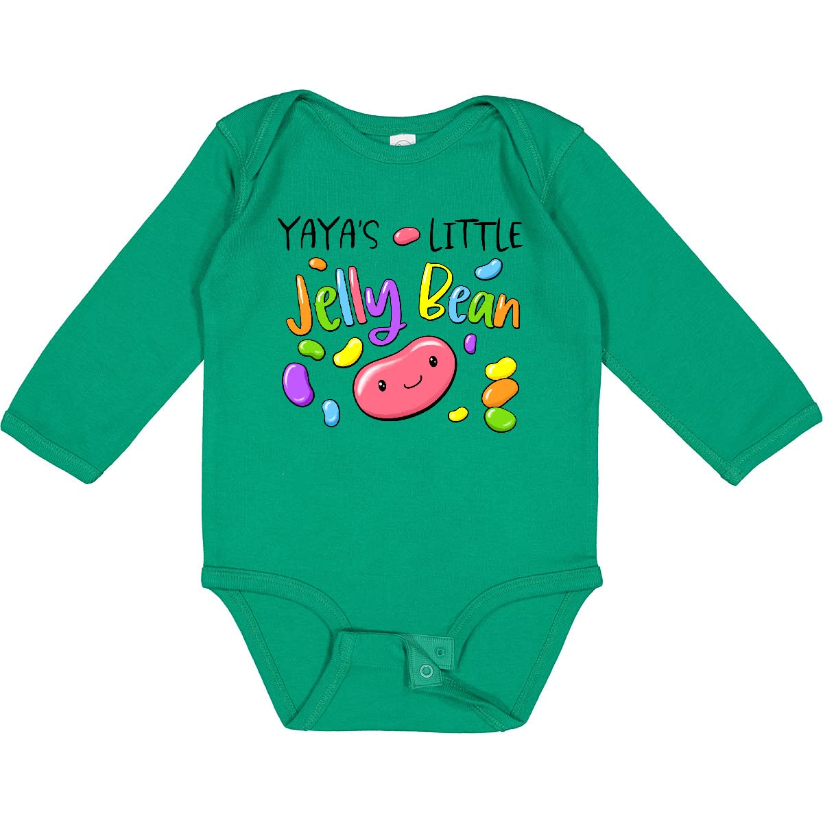 Inktastic Yaya's Little Jellybean Cute Easter Candy Baby Long Sleeve Bodysuit - Perfect for Easter Photos, Holiday Outfits & Newborn Gifts